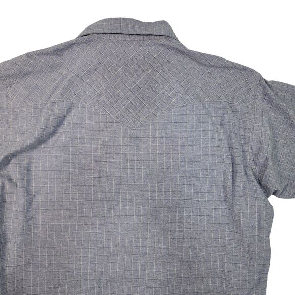 Vintage Ruddock Western Shirt Short Sleeve Blue Plaid Pearl Snap Men's XL (18) - Picture 6 of 10